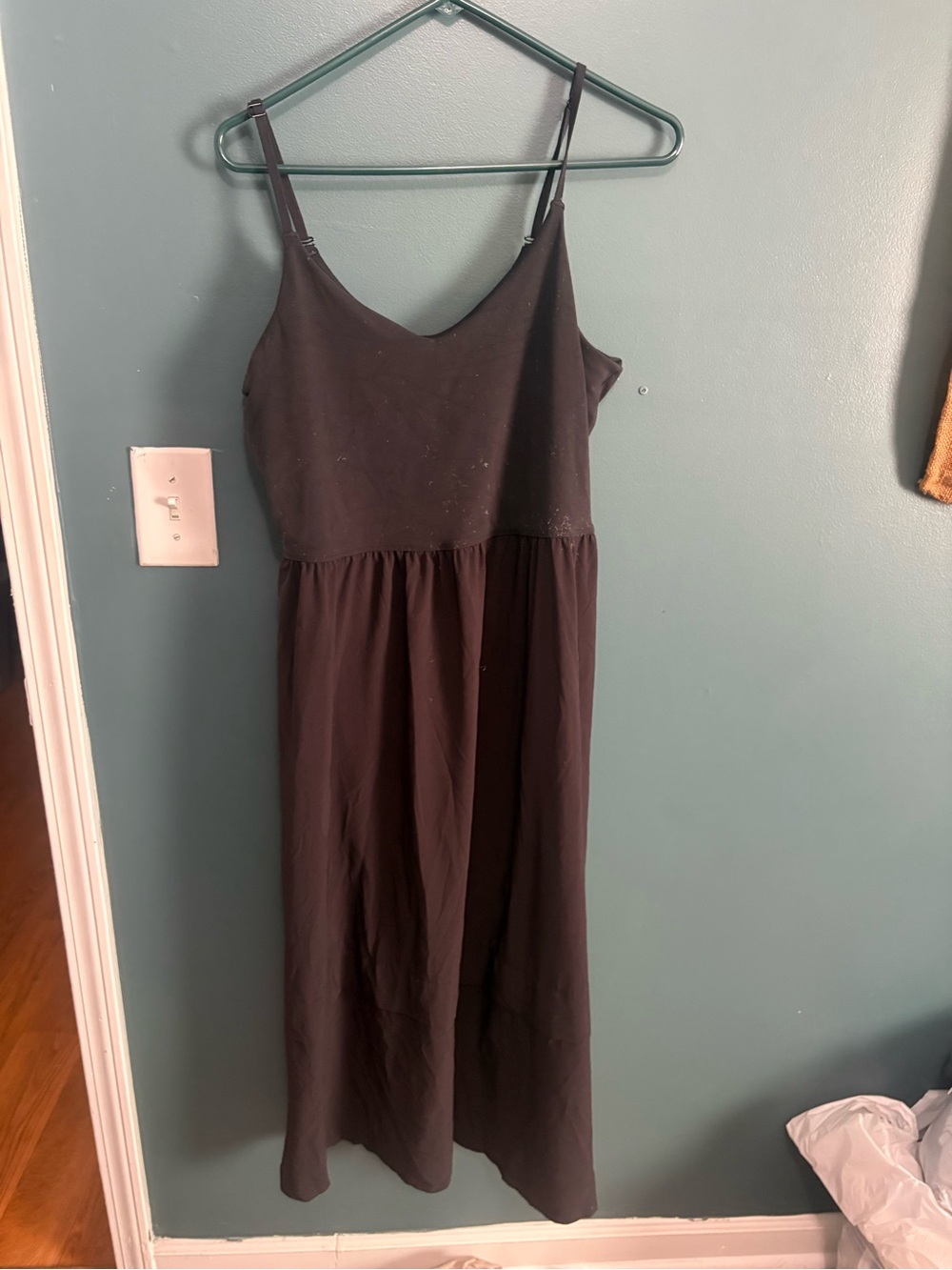 Athleta Women's Black Spaghetti Strap Maxi Dress